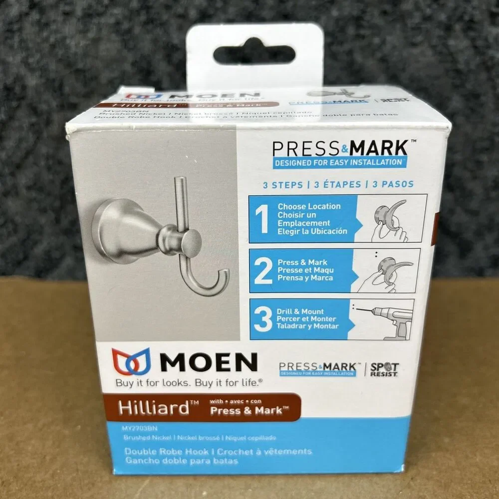 Moen MY2703BN Hilliard 2 in. W X 2.34 in. L Brushed Nickel Robe Hook